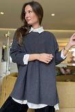 Conrad Oversized Boxy Knit Graphite